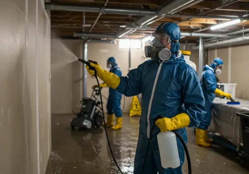 Basement Sanitization and Antimicrobial Treatment process in Hamlin, NY