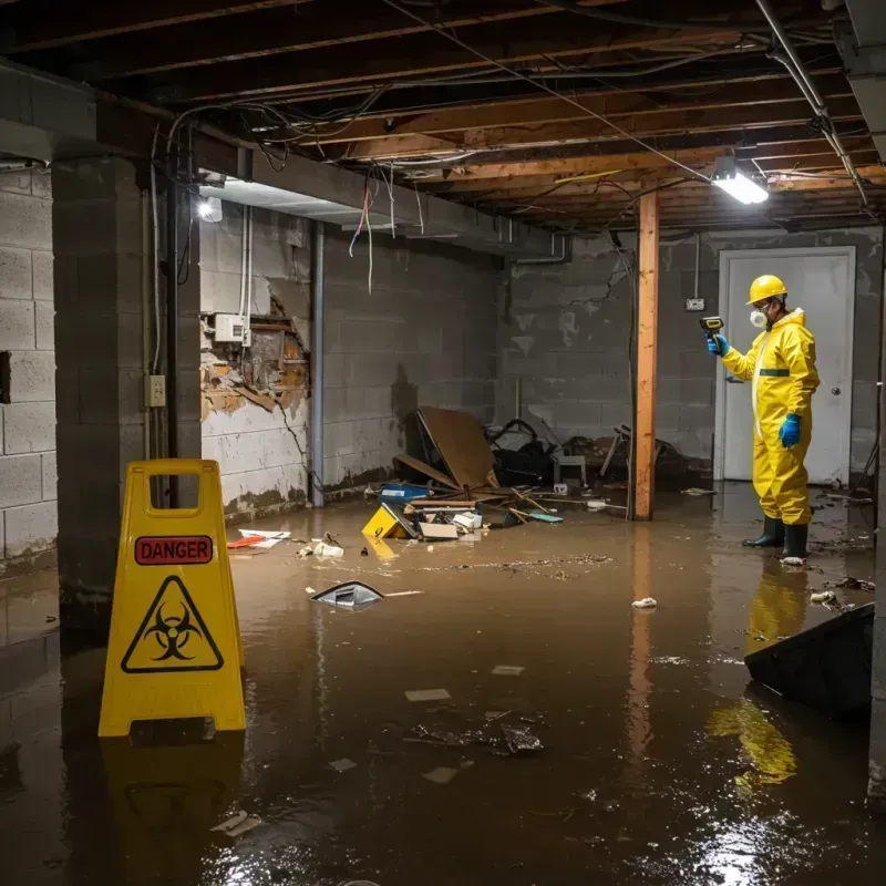 Flooded Basement Electrical Hazard in Hamlin, NY Property